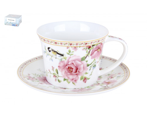 Пара чайная 250 мл Коралл Wild rose WL230601 ф.круг фарфор