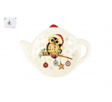 Подставка д/чайного пакетика Коралл Owl Christmas ZFC090-51 п/уп керамика