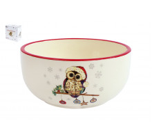 Салатник Коралл Owl Christmas ZFC044-51 п/уп керамика