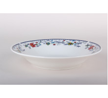 Тарелка глубокая КОРАЛЛ "Флорис" ZX2312-8SP, 0,45л, 20см, фарф., кругл., с рис.