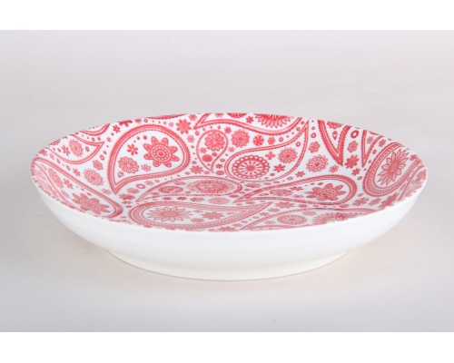 Тарелка универсальная 19см Коралл Paisley красный DS2202P7R  фарфор