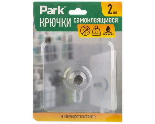 Крючки самоклеящиеся винтовые для полок/картин плоские, 2 шт