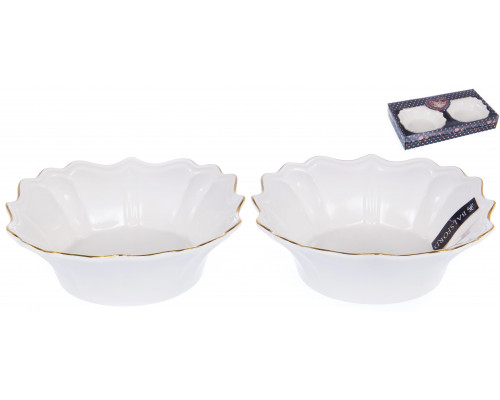 ГРАЦИЯ, набор 2 фигурных салатника d-160мм, NEW BONE CHINA, цветная упаковка