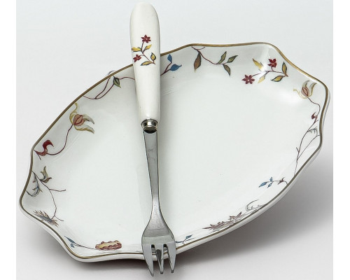 ЛАТОНА ПЕРСИЯ, блюдо д/лимона с вилочкой, NEW BONE CHINA, цветная упаковка