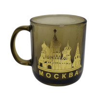 Кружка "Города" 70275, 0,42л, стекло, с рис.