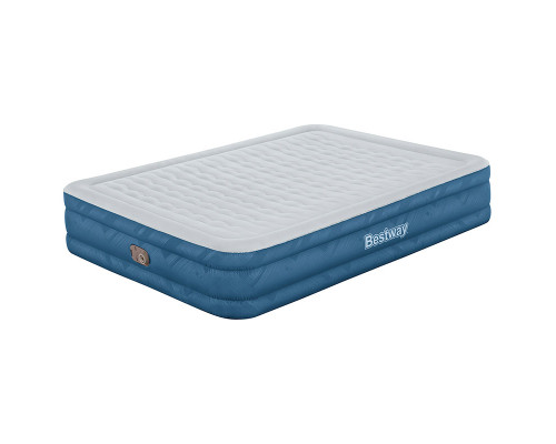 Матрас надувной Fortech Queen Snugable Top со встроенным электронасосом 203x152x36 см Bestway 69135