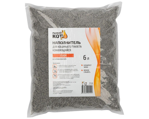 Наполнитель для кошачьего туалета, тофу, без ароматизатора, 2,5 кг