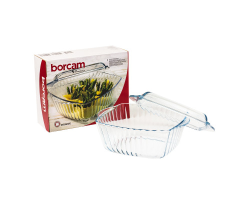 Кастрюля СВЧ 59049/1017154 BORCAM 2,6л стекло с крыш.