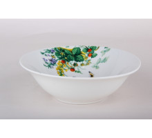 Салатник КОРАЛЛ "Strawberry" BX2401-7SB, 0,55л, 18см, фарф., кругл., бел., с рис.