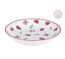 Тарелка универсальная Коралл "Английский ситец" TC23006207 HCS-922, 19 см, фарф., бел., с рис.