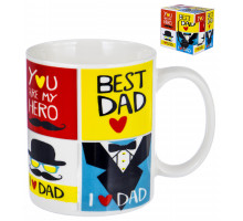 BEST DAD, кружка 350мл, NEW BONE CHINA, индивидуальная подарочная упаковка