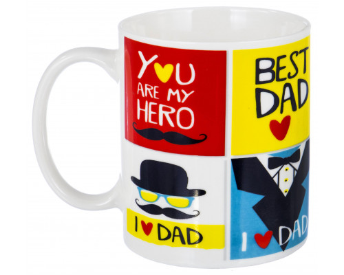BEST DAD, кружка 350мл, NEW BONE CHINA, индивидуальная подарочная упаковка