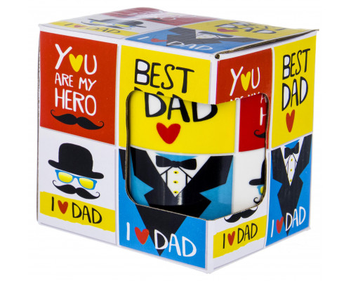 BEST DAD, кружка 350мл, NEW BONE CHINA, индивидуальная подарочная упаковка
