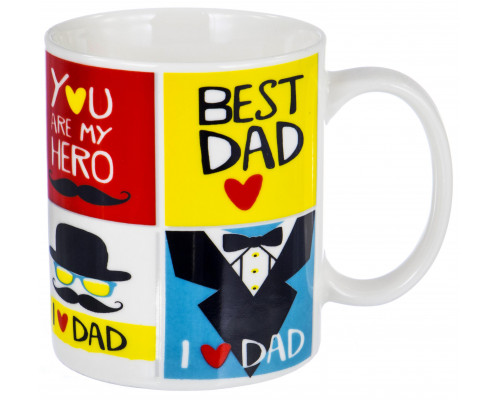 BEST DAD, кружка 350мл, NEW BONE CHINA, индивидуальная подарочная упаковка