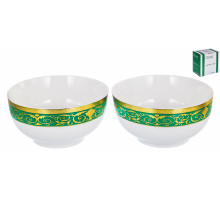 ЭСТЕЛЛА, набор 2 салатника 375мл, NEW BONE CHINA, цветной дизайн с золотом, подарочная упаковка