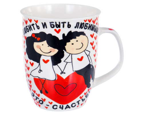 СЧАСТЬЕ, кружка 350мл, NEW BONE CHINA, упаковка - гофрокороб