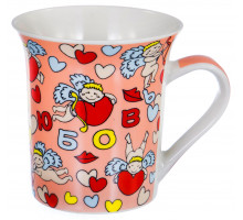 Кружка ЛЮБОВЬ, 310мл, NEW BONE CHINA, упаковка - гофрокороб
