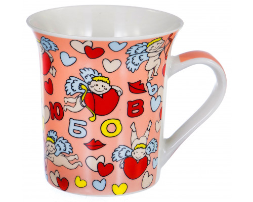 ЛЮБОВЬ, кружка 310мл, NEW BONE CHINA, упаковка - гофрокороб