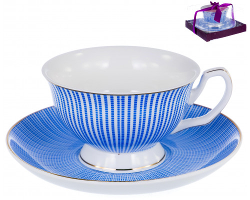 ПАЛИТРА, набор чайный (2) чашка 200мл + блюдце, NEW BONE CHINA,  цветная упаковка