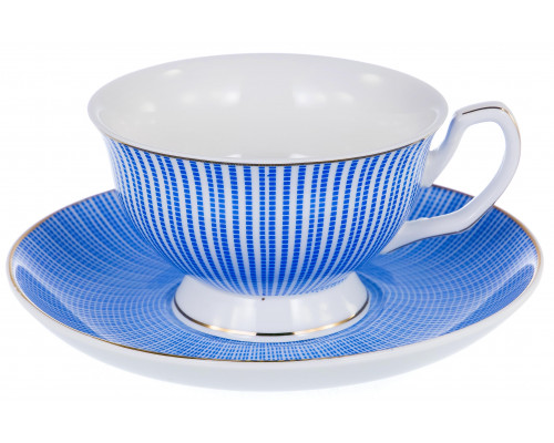 ПАЛИТРА, набор чайный (2) чашка 200мл + блюдце, NEW BONE CHINA,  цветная упаковка