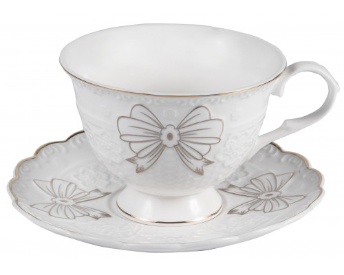 ГРАЦИЯ, набор чайный (2) чашка 220мл + блюдце, NEW BONE CHINA, подарочная упаковка