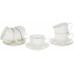 ГРАЦИЯ Шелк, набор чайный (12) 6 чашек 220мл + 6 блюдец, NEW BONE CHINA, подарочная упаковка