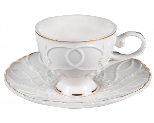 ГРАЦИЯ, набор кофейный (12) 6 чашек 100мл + 6 блюдец, NEW BONE CHINA, подарочная упаковка