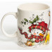 СНЕГОВИК, кружка 350мл, красная шапка, NEW BONE CHINA, упаковка - гофрокороб