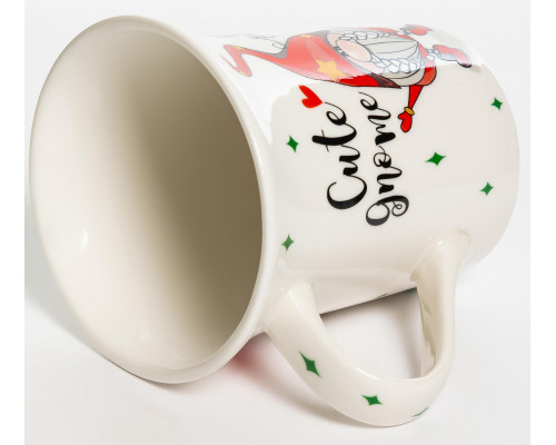 CUTE GNOME, кружка 310мл, ромбики, NEW BONE CHINA, упаковка - гофрокороб