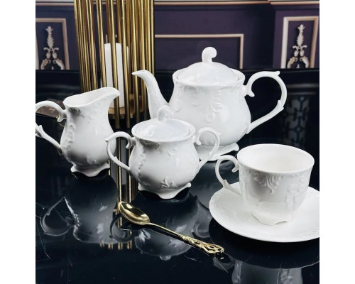 Чайный сервиз 17 пр. LENARDI "Аврора" 305-049, 0,6/0,35/0,2л, фарф., бел., п/у