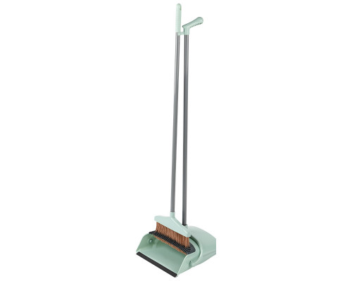 Набор для уборки BROOM: совок откидной и щетка (цвет зеленый)