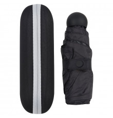 Зонт мини складной (в чехле-капсуле), 90 см, черный