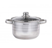 Кастрюля KL-4293-26 Kelli 6,2л нерж. ст. серебристый