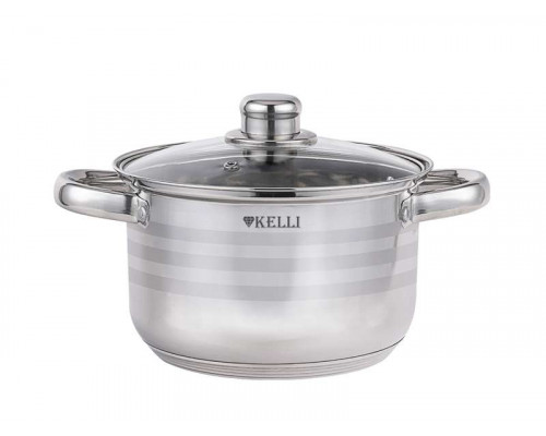 Кастрюля KL-4293-26 Kelli 6,2л нерж. ст. серебристый