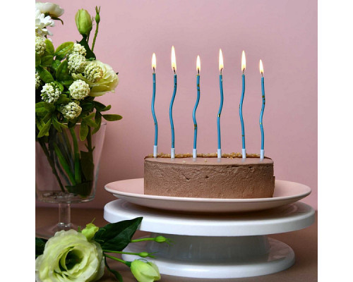 Свечи для торта "Волна". Набор 6 шт. Длина 12 см. 5 цв. NEW