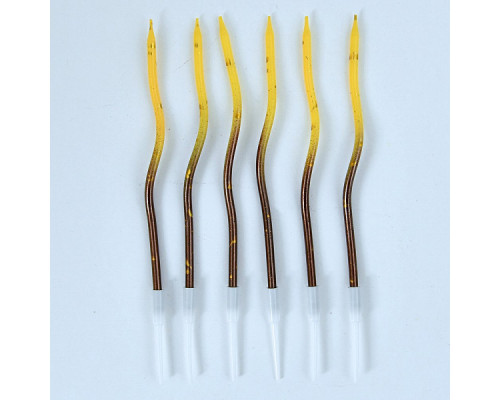 Свечи для торта "Торжество". Набор 6 шт. Длина 12 см. 5 цв. NEW