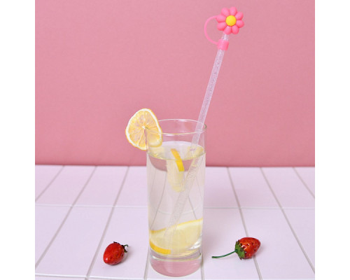 Колпачки для коктейльных трубочек "Цветочки". Набор 4 шт. Размер 2,5х4х1,5 см.  NEW