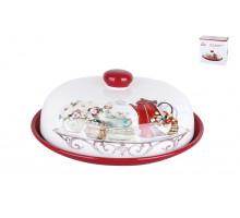 Блюдо для блинов с крышкой Коралл Dream tea HC604R-Q17 23см п/уп керамика