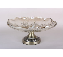 Блюдо сервировочное на ножке Коралл Royal Flora 8588 37х16х14см п/уп стекло