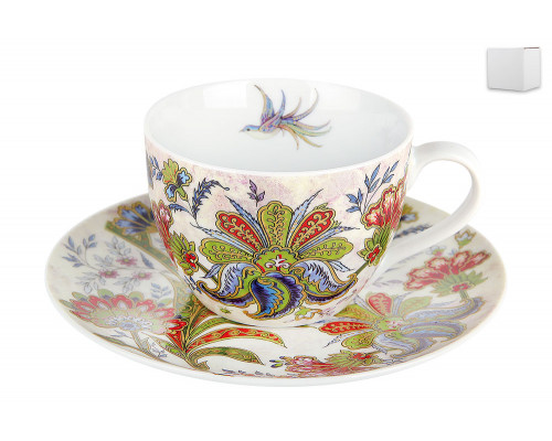 Пара чайная 250мл Коралл Bright Ornamental B0939-A06949  фарфор