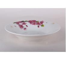 Тарелка суповая 450мл/20см Коралл Cherry Blossom ZX2431-8SP  фарфор