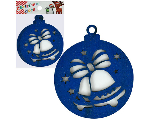 Набор деревянных новогодних елочных украшений (94 мм*80 мм). Набор 6 шт.