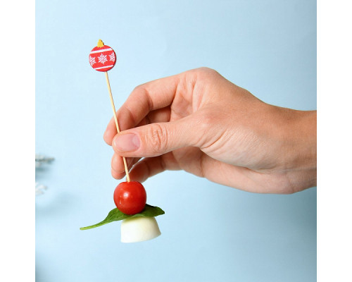 Шпажки для канапе "Новогоднее ассорти". Набор 24 шт. Длина 12 см. NEW