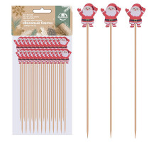Шпажки для канапе "Веселый Санта". Набор 24 шт. Длина 12 см. NEW