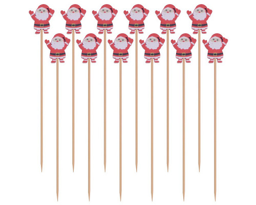 Шпажки для канапе "Веселый Санта". Набор 24 шт. Длина 12 см. NEW
