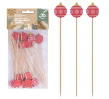 Шпажки для канапе "Новогодние шары". Набор 24 шт. Длина 12 см. NEW