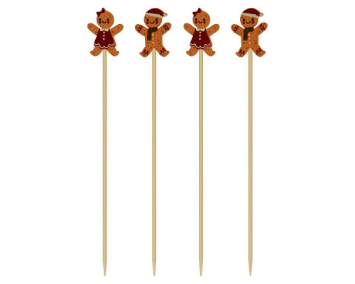 Шпажки для канапе "Пряничный человечек". Набор 20 шт. Длина 12 см NEW