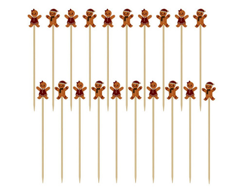 Шпажки для канапе "Пряничный человечек". Набор 20 шт. Длина 12 см NEW