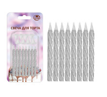 Свечи для торта с подставками "Золото". Набор 8шт. NEW