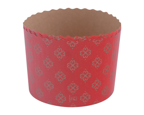 Форма для выпечки кулича бумажная "Пасхальная красная". Набор 3 шт. Диаметр 11см, высота 8,5см. NEW